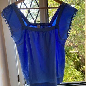 Sky blue pompom shirt